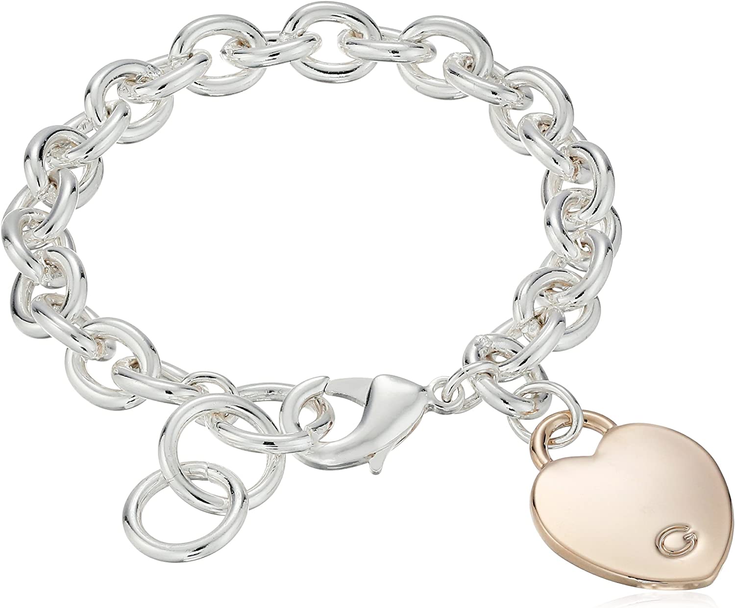 230816043758141_1 GUESS "Basic" G Logo Heart Link Bracelet - Image 1